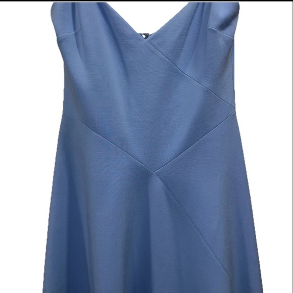 OSCAR DE LA RENTA Dress Blue Midi Wool Asymmetric Size 10 Elegant Formal NWT - Picture 7 of 13